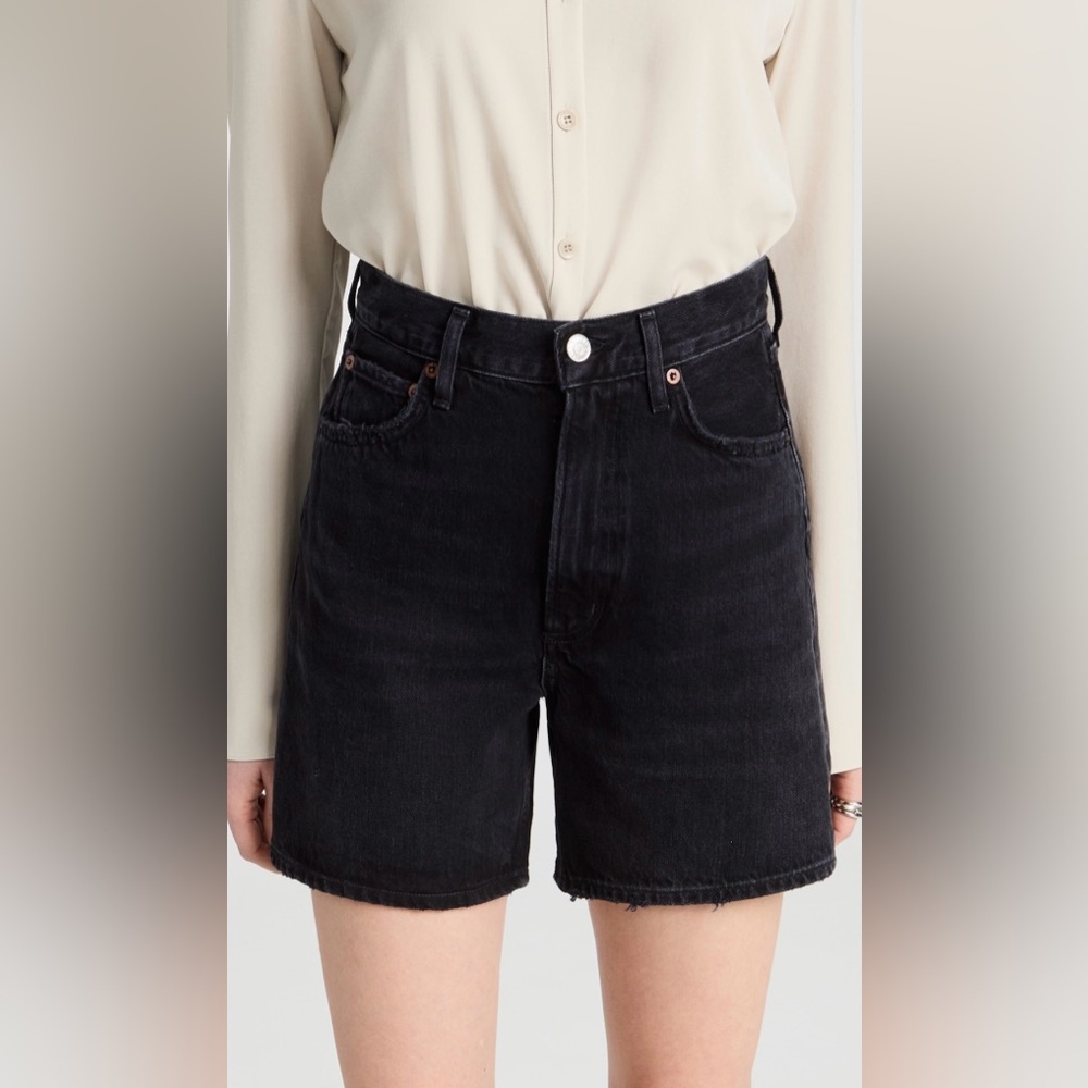 AGOLDE Stella High Rise Baggy Shorts - Bat (black) color/Size 25 -- worn twice!!